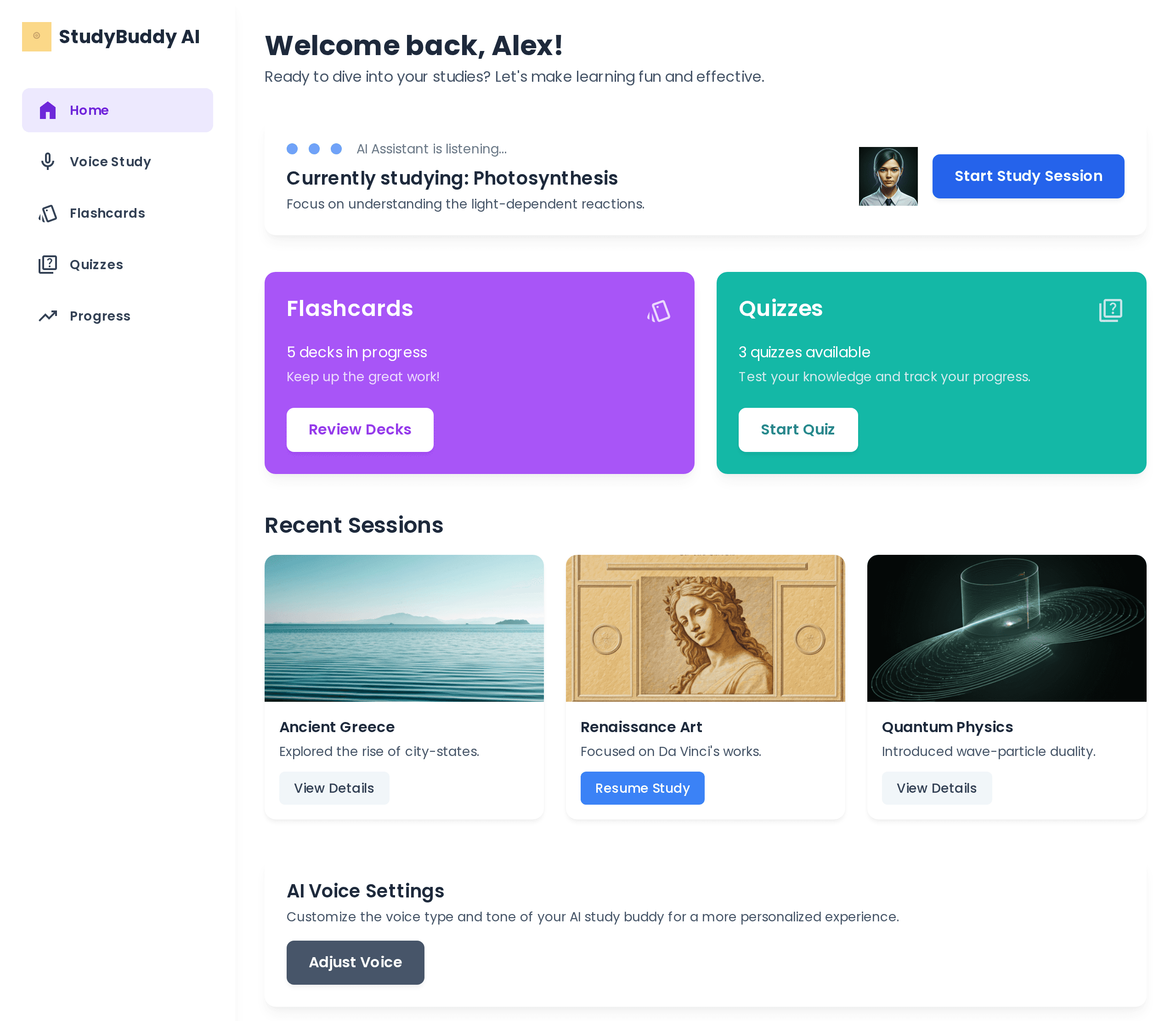 Student studying with AI
